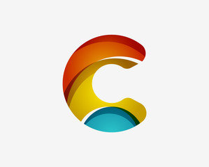 Letter C logo business icon design. Minimal flowing concept.