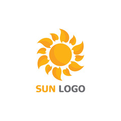 Sun Summer Logo Design illustration template