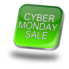 Cyber Monday Sale button - 3D illustration