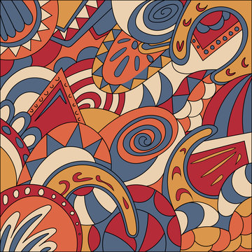 Abstract fantasy drawing colorful art vector background