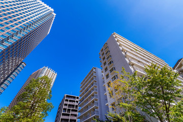 Obraz premium 大崎のオフィスビル街の風景