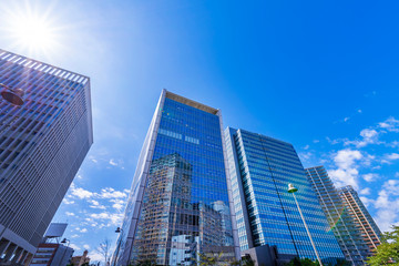 Fototapeta na wymiar 大崎のオフィスビル街の風景