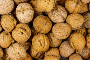 Background of the whole walnuts