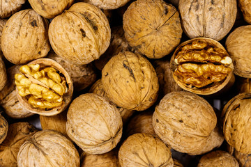 Background of the whole walnuts