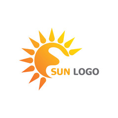 Sun Summer Logo Design illustration template