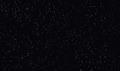 Abstract vector background. Night sky. Stars on a dark background. Cosmos. Bright White Shimmer Glowing Round Particles.