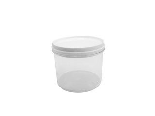 Plastic container isolated on white background. Clipping Path