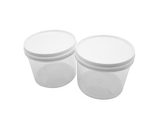 Plastic container isolated on white background. Clipping Path