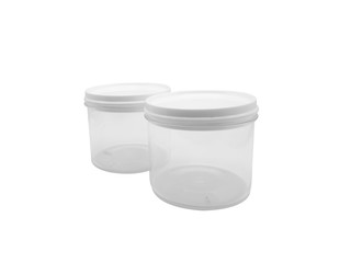 Plastic container isolated on white background. Clipping Path