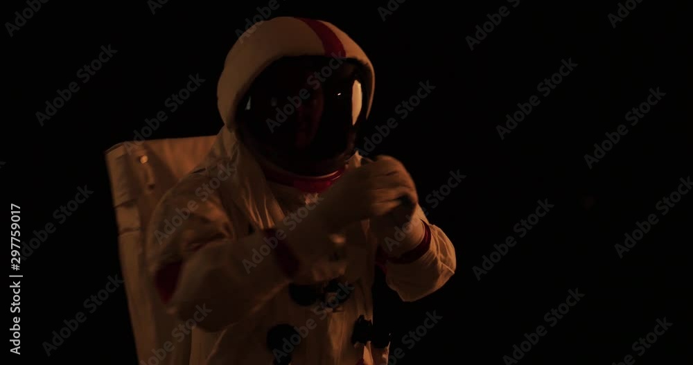 Poster astronaut lost in space with a message for humanity: