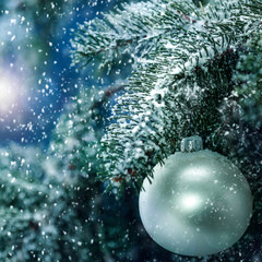 Obraz na płótnie Canvas Christmas tree and free space for your decoration. 