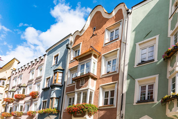 Colorful houses in  Vipiteno (or Sterzing), Italy