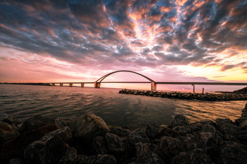Fehmarnsundbrücke Sonnenuntergang