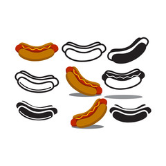 Hot dogs icon vector design template