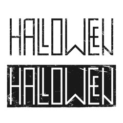 Halloween textured typography. Black and white set.