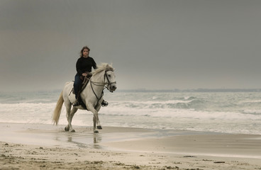 riding girl and horse