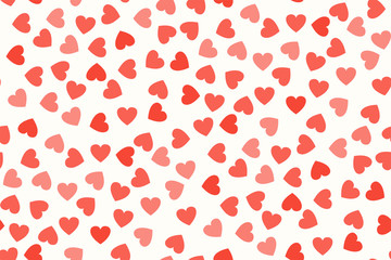 Red hearts on white background seamless pattern. Universal print. Vector. - 297761698