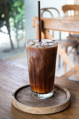 Delicious iced coffee and milk chocolate melt drink