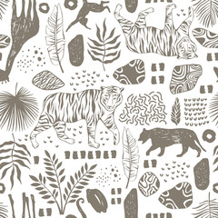 Tropical seamless pattern. Safari wallpaper.