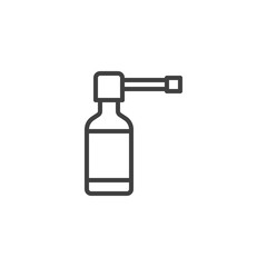 Medicine spray bottle line icon. linear style sign for mobile concept and web design. Spray for the throat outline vector icon. Symbol, logo illustration. Vector graphics