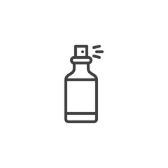 Throat spray bottle line icon. linear style sign for mobile concept and web design. Medicine spray bottle outline vector icon. Symbol, logo illustration. Vector graphics