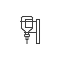 Medical drop counter line icon. linear style sign for mobile concept and web design. Infusion bottle outline vector icon. Symbol, logo illustration. Vector graphics