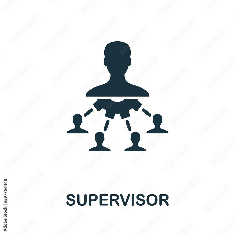 Poster supervisor vector icon symbol. creative sign from business administration icons collection. filled f