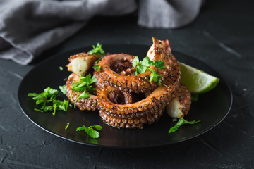 Grilled octopus with herbs and lime
