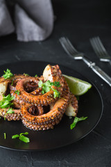 Grilled octopus with herbs and lime