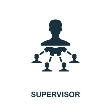 Supervisor Vector Icon Symbol. Creative Sign From Business Administration Icons Collection. Filled Flat Supervisor Icon For Computer And Mobile