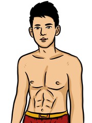 Fototapeta premium cartoon sexy man on white background