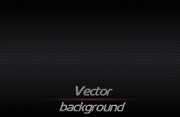 Carbon perforated fiber texture. Hi tech vector background. Black seamless pattern.