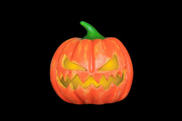 Halloween pumpkin isolated on black background.