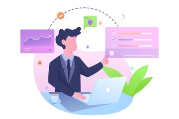 managing work onlien illustration