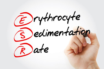 ESR - Erythrocyte Sedimentation Rate acronym with marker, concept background