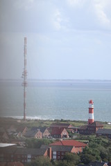 Blick vom Neuen Leuchtturm auf Borkum auf das niederländische Festland