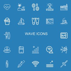 Editable 22 wave icons for web and mobile