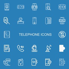 Editable 22 telephone icons for web and mobile