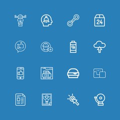 Editable 16 interface icons for web and mobile