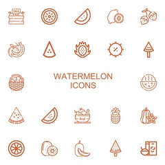 Editable 22 watermelon icons for web and mobile