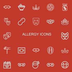 Editable 22 allergy icons for web and mobile