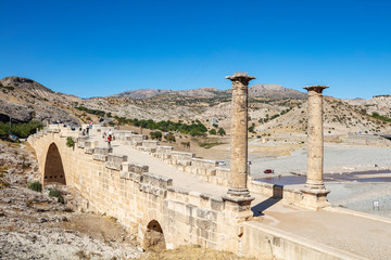 The historical Severan Bridge Adiyaman, which is located on the Cendere River and is considered one of the oldest used bridges in the world. It is located in an ancient settlement area Eskikale.