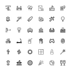 Fototapeta premium Edytowalne 36 zabawnych ikon dla sieci i urządzeń mobilnych