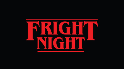 Fight night halloween red message on black. Eighties style lettering