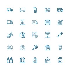 Editable 25 packaging icons for web and mobile
