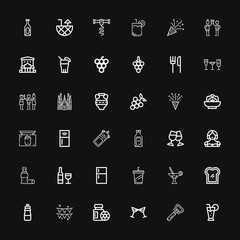 Editable 36 wine icons for web and mobile