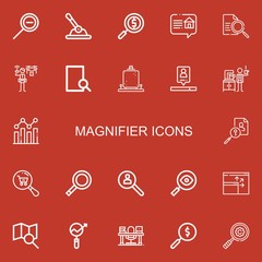 Editable 22 magnifier icons for web and mobile