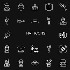 Editable 22 hat icons for web and mobile