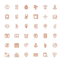 Editable 36 distance icons for web and mobile