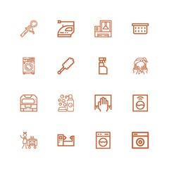 Editable 16 laundry icons for web and mobile